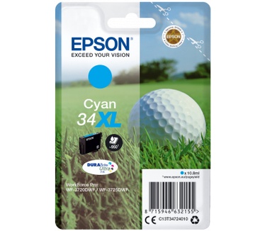 Epson Singlepack Cyan 34XL DURABrite Ultra Ink