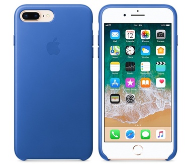 Apple iPhone 8 Plus / 7 Plus Leather Case - Electric Blue