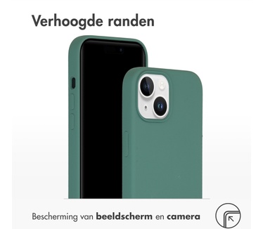 Accezz Liquid Silicone Backcover met MagSafe iPhone 15 - Donkergroen