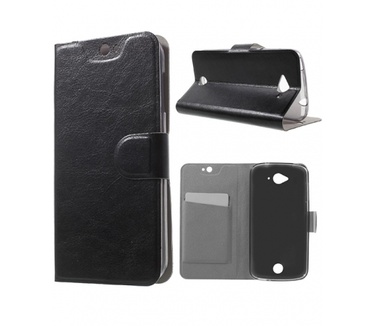 Acer Liquid Z530 Crazy Horse Wallet Case Zwart