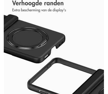 Accezz Color Backcover met MagSafe en Ringstand voor de Samsung Galaxy Z Flip 8 - Zwart