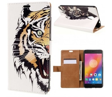 qMust Lenovo P2 Wallet Case - TPU binnenwerk - Tiger