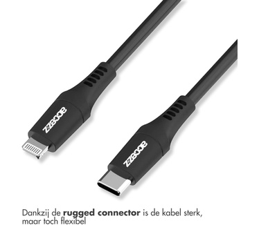 Accezz Lightning naar USB-C kabel - MFi certificering - 1 meter - Zwart