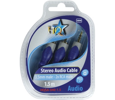 HQ Products 3.5mm/2x RCA, 1.5m
