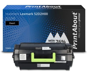 PrintAbout Huismerk Lexmark 52D2H00 (522H) Toner Zwart Hoge capaciteit