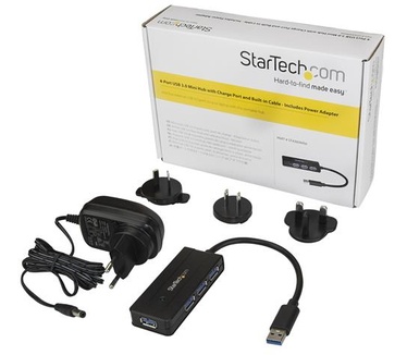 Startech.com 4 poorts USB 3.0 hub mini hub met oplaadpoort inclusief power adapter