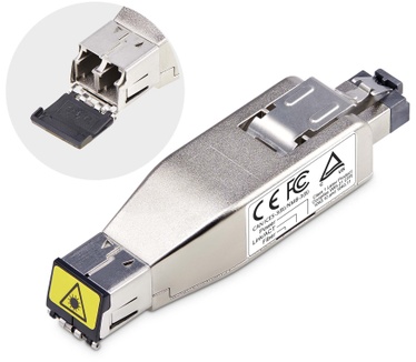 Startech.com Gigabit Glasvezel naar RJ45 Ethernet Media Converter Dongle, Optical Singlemode 10km/Multimode 800m, PoE Voeding, Compact Ontwerp, Stalen Behuizing, Micro Mini, TAA