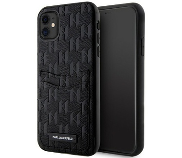 Karl Lagerfeld Saffiano Card Back Case iPhone 11 (6.1") Zwart Zwart