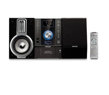 Philips MCM398D/12 Speakerset  Philips MCM398D/12 Speakerset met FM-radio en dock Zwart