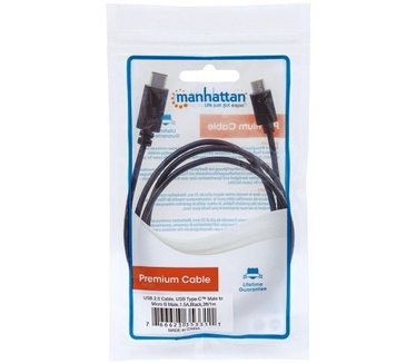 Manhattan 1m, USB 2.0 Micro-B/USB C Zwart