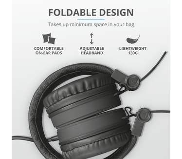 Trust Tones Wired Headphones (Zwart)