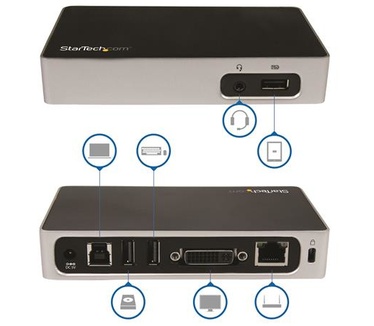 Startech.com DVI docking station voor laptops USB 3.0 Universele laptop port replicator