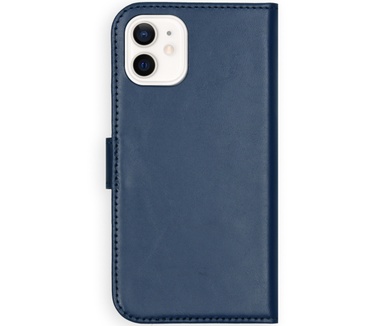 Selencia Echt Lederen Bookcase iPhone 12 Mini - Blauw