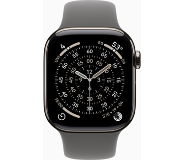 Apple Watch Series 11, 42mm, GPS + Cellular, Titanium, Sportbandje S/M, Titanium (Grijs)