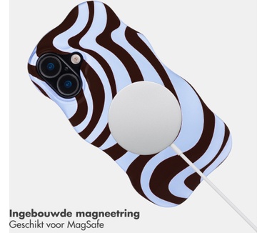 Selencia Vivid Wavy Backcover met MagSafe voor de Apple iPhone 17 - Dream Swirl Chocolate