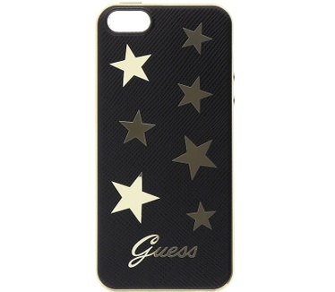 Guess Stars Soft TPU Back Case - Apple iPhone 5/5S/SE - Zwart Zwart