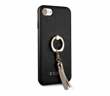 Guess Originele Saffiano Ring Back Cover Hoesje voor de Apple iPhone 6 / 6S / 7 / 8 - Zwart (iPhone 6 / 6S / 7 / 8) Zwart