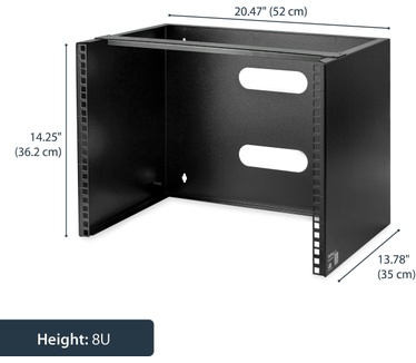 Startech.com Wand monteerbaar rack voor 12"/30 cm apparatuur wandkast massief staal 8U