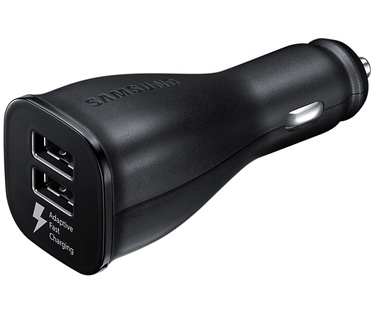 Samsung Fast Charging USB-C Autolader - Dual-USB Zwart