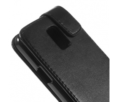 Kees Lederlook Flip Hoesje Samsung Galaxy S5 Mini - Zwart
