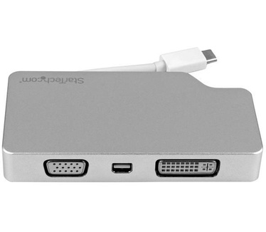 Startech.com StarTech USB-C TO VGA DVI HDMI OR MDP Aluminum Travel A/V Adapter: 4-in-1 USB-C to VGA, DVI, HDMI or Mini DisplayPort - USB Type-C Adapter - 4K (CDPVGDVHDMDP)