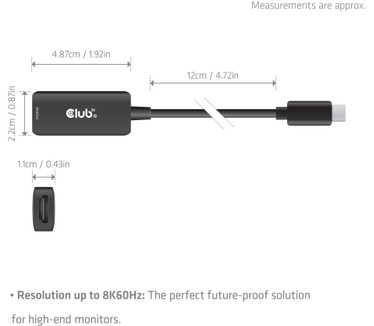Club 3D USB-C® naar HDMI™ 2.1-adapter 8K60Hz