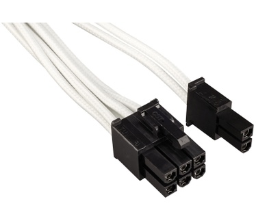 Corsair Premium Individually Sleeved PCIe Cables with Dual Connectors, Type 4 (Generation 3) - Wit Wit