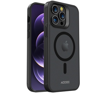 Accezz Rugged Frosted Backcover met MagSafe iPhone 14 Pro Max - Zwart