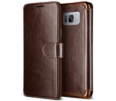 VRS Design Layered Dandy Samsung Galaxy S8 leather case - Dark Brown / Brown