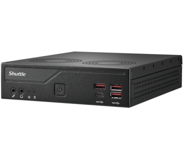 Shuttle Slim PC DB860 , S1851, 2x HDMI, 1x DP, 1x USB-C (DP), 1x 2.5", 1x M.2, 2x LAN (Intel 1G + 2.5G), 2x COM, 24/7 permanent gebruik, incl. VESA