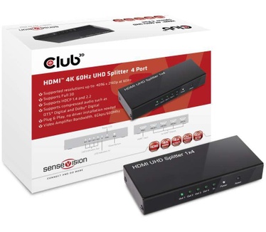 Club 3D HDMI 2.0 UHD Splitter 4 Ports