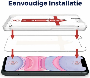 Rosso Apple iPhone XR / 11 Tempered Glass met Installatietray (iPhone XR, iPhone 11)