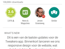 Screenshot Play Store met material design