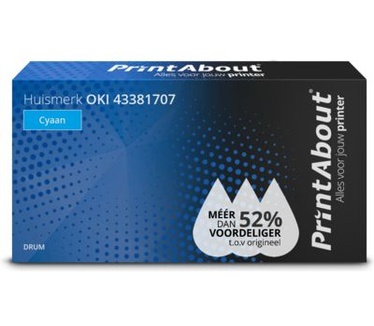 PrintAbout Huismerk OKI 43381707 Drum Cyaan
