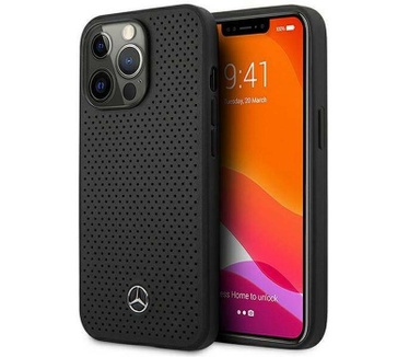 Mercedes-Benz Perforated Back Case - iPhone 14 Pro (6.1") - Zwart Zwart