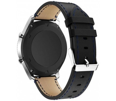 qMust Lederen armband voor Samsung Gear S3 Classic / S3 Frontier - Black
