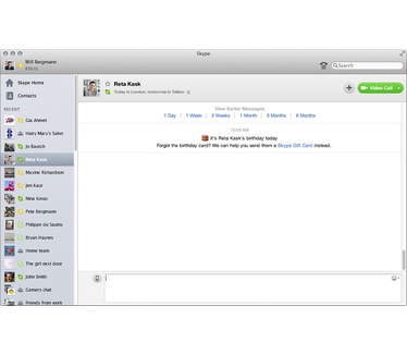 Skype for Mac 6.2 screenshot (620 pix)