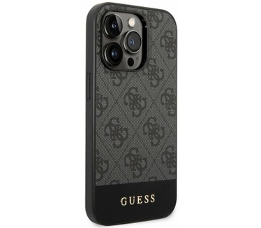 Guess 4G Stripe Back Case - Apple iPhone 14 Pro (6.1") - Grijs Grijs