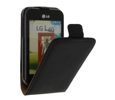 qMust LG L40 Ultra Slim Flip Cover (Black)