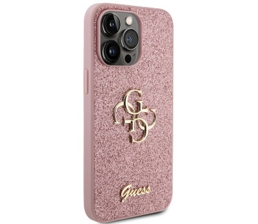 Guess 4G Glitter Back Case - Apple iPhone 15 Pro (6.1") - Roze Roze