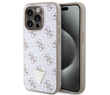 Guess 4G Triangle Logo Back Case - Apple iPhone 15 Pro (6.1") Wit Wit