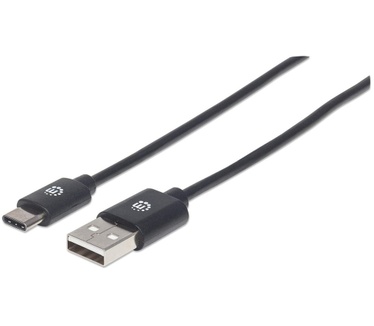 Manhattan 1m, USB 2.0-A/USB-C Zwart