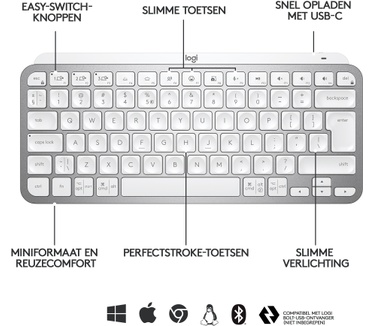 Logitech MX Keys Mini Minimalist Wireless Illuminated Keyboard