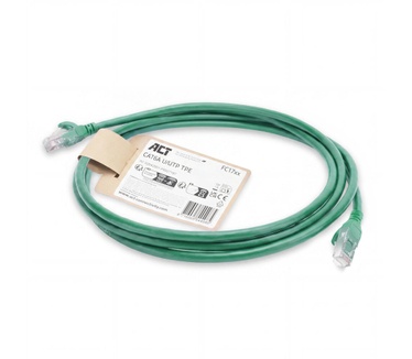ACT Groene 10 meter TPE U/UTP CAT6A ultra-flex patchkabel snagless met RJ45 connectoren