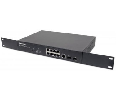 Intellinet 8-Port Gigabit Ethernet PoE+ Web-Managed Switch with 2 SFP Ports, IEEE 802.3at/af Power over Ethernet (PoE+/PoE) Compliant, 140 W, Endspan, Desktop, 19" Rackmount (Euro 2-pin plug)