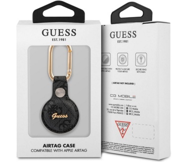Guess 4G PU Leather Case voor Apple AirTag - Grijs