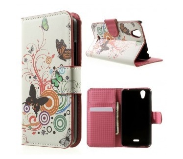 qMust Wiko Birdy Wallet Case - hoesje met stand - Butterfly Circle
