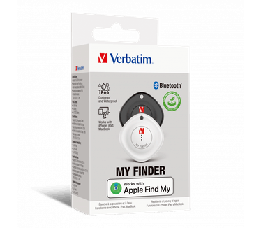 Verbatim Tracker, Bluetooth, Mijn Finder, MYF-02, Tracker, Wit, Zwart
