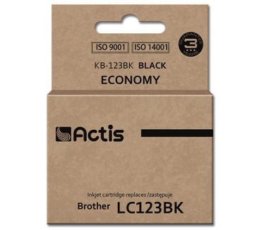 Actis ACTIS KB-123Bk Inkt (vervanging Brother LC123BK/LC121BK; Standaard; 15 ml; zwart)