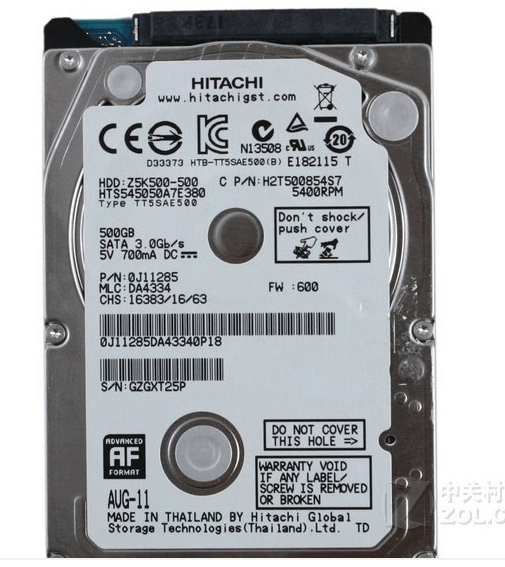Specificaties van HGST Travelstar Z5K500 6Gb/s, 500GB - Tweakers